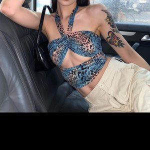 CASUAL SUMMER PRINTED CROP TOP